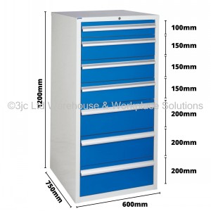 Euroslide Storage Cabinet 7 Drawer 1200mm